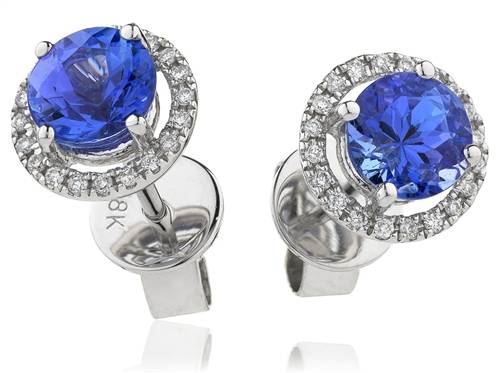Tanzanite & Diamond Cluster Earrings P