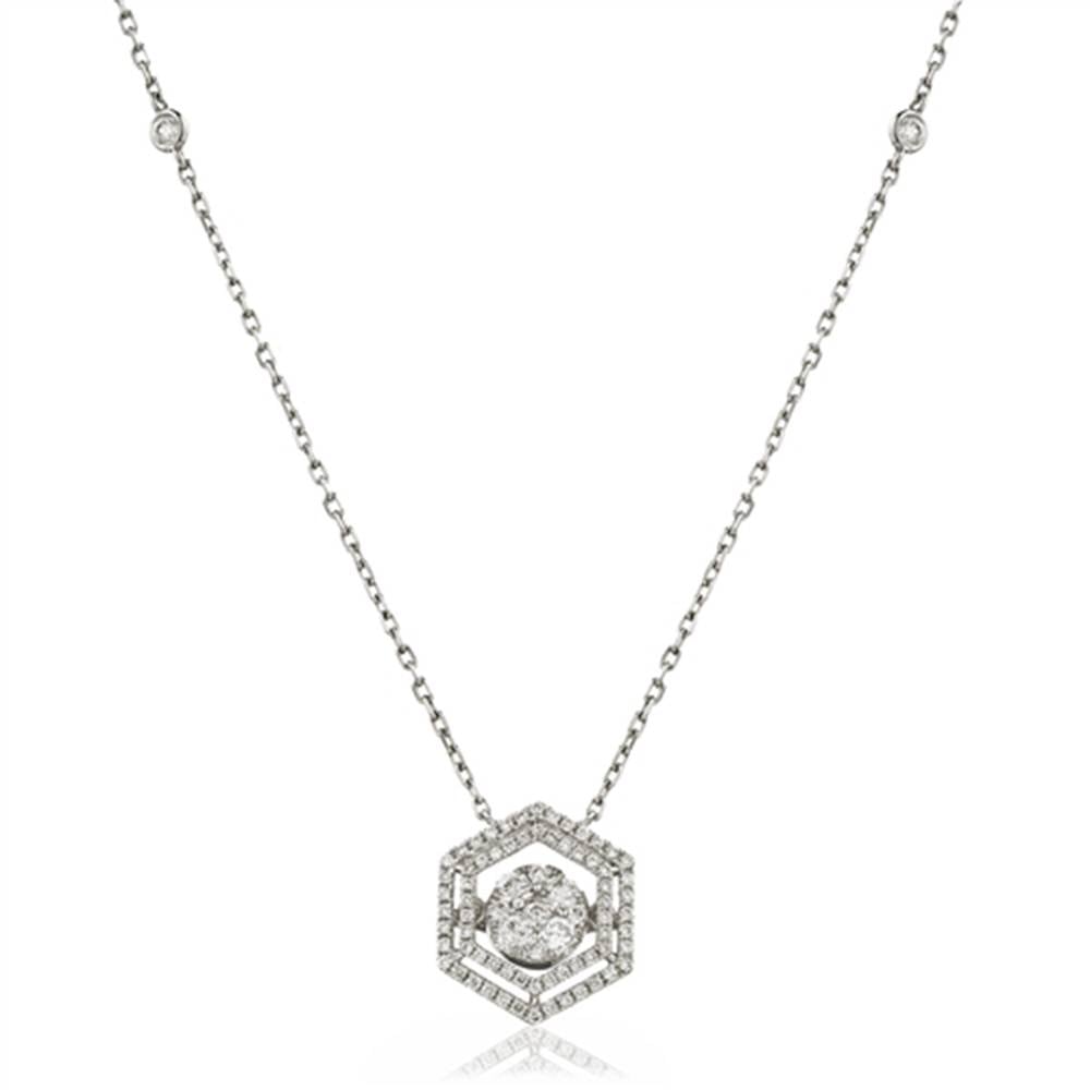 0.80ct VS/FG Movable Round Diamond Designer Necklace W
