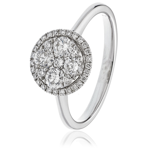 0.60ct Elegant Round Diamond Cluster Ring W