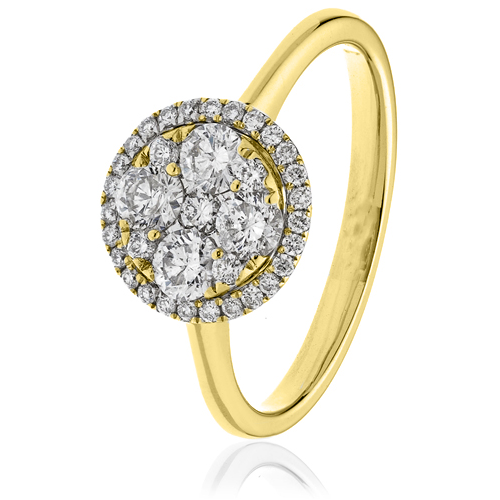 0.60ct Elegant Round Diamond Cluster Ring Y