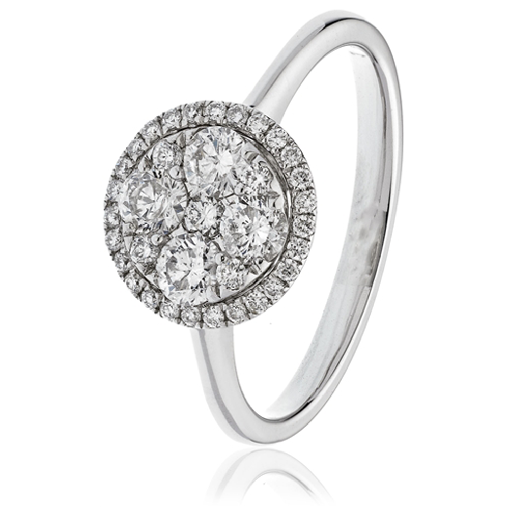 0.50ct Elegant Round Diamond Cluster Ring W
