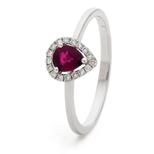 0.50ct Ruby & Diamond Cluster Ring W