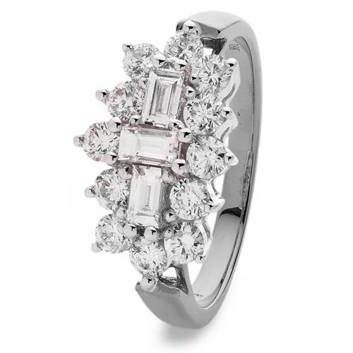 2.00ct Elegant Round & Baguette Diamond Dress Ring W