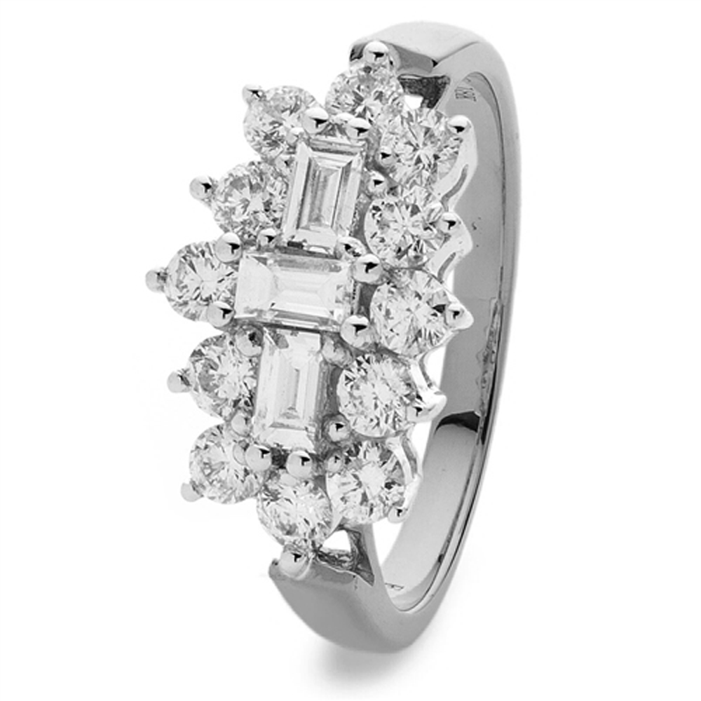 0.50ct Elegant Round & Baguette Diamond Dress Ring W