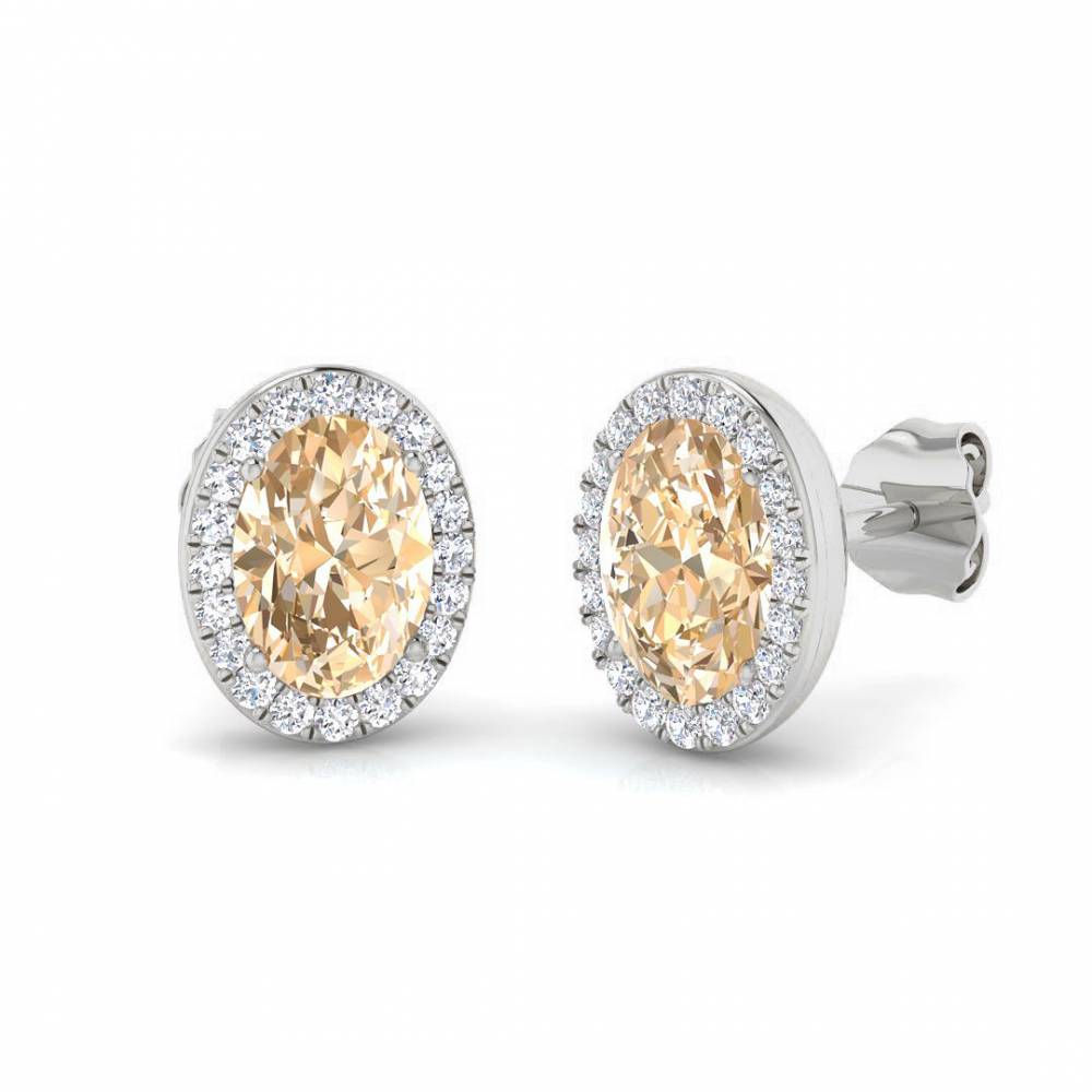 1.80CT EF/VS Morganite and Diamond Earrings W