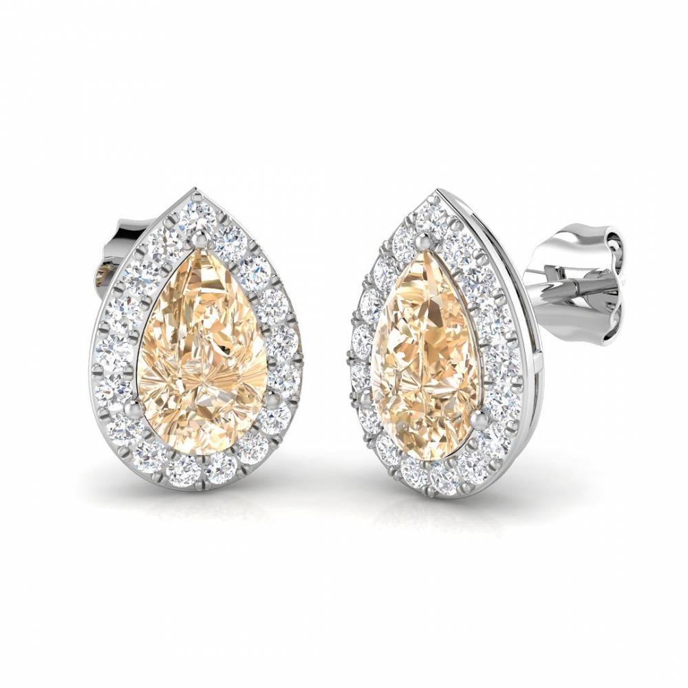 2.10CT EF/VS Morganite and Diamond Earrings W