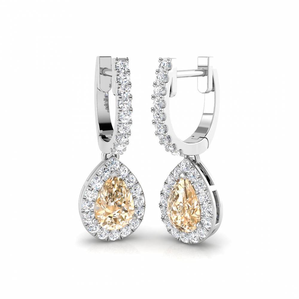 1.60CT EF/VS Morganite and Diamond Earrings W