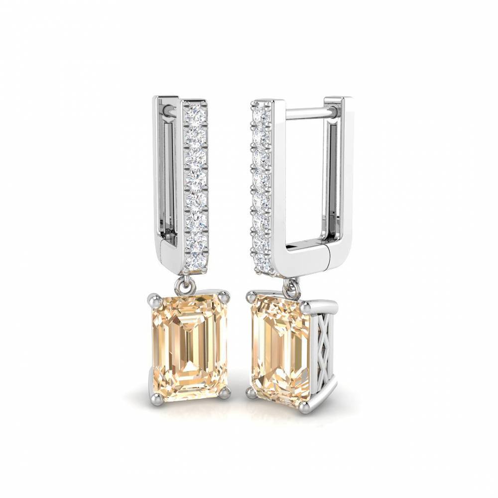 1.90CT EF/VS Morganite and Diamond Earrings W