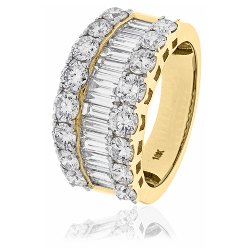 3.00ct Round & Baguette Diamond Dress Ring Y