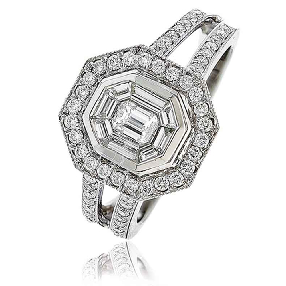 0.80ct Modern Round Diamond Designer Ring W