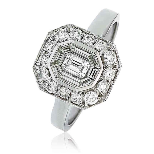 1.00ct Modern Round Diamond Designer Ring W