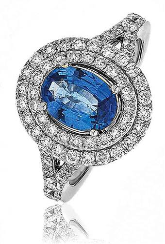 2.00ct Oval Blue Sapphire Diamond Ring W
