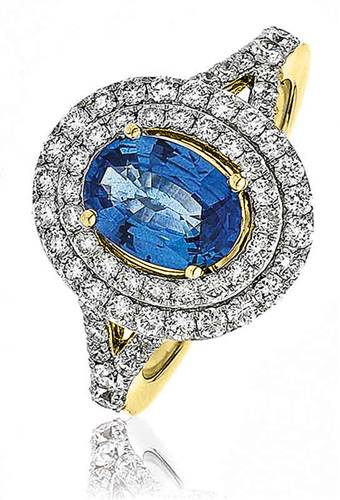 2.00ct Oval Blue Sapphire Diamond Ring Y
