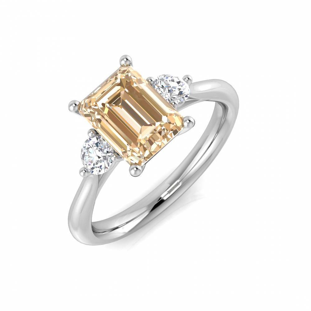 1.60ct EF/VS Morganite and Diamond Gemstone Ring W