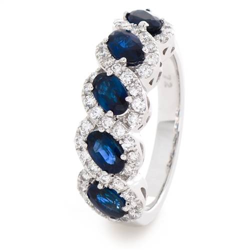 2.20ct Blue Sapphire And Diamond Eternity Ring W