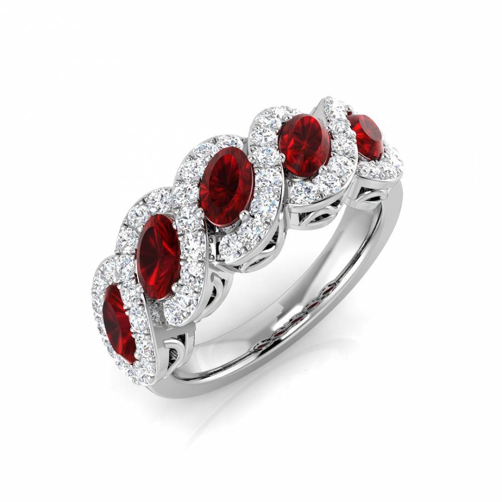 2.20ct Red Ruby And Diamond Eternity Ring W