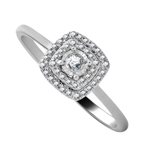 0.25ct Elegant Round Diamond Halo Ring W