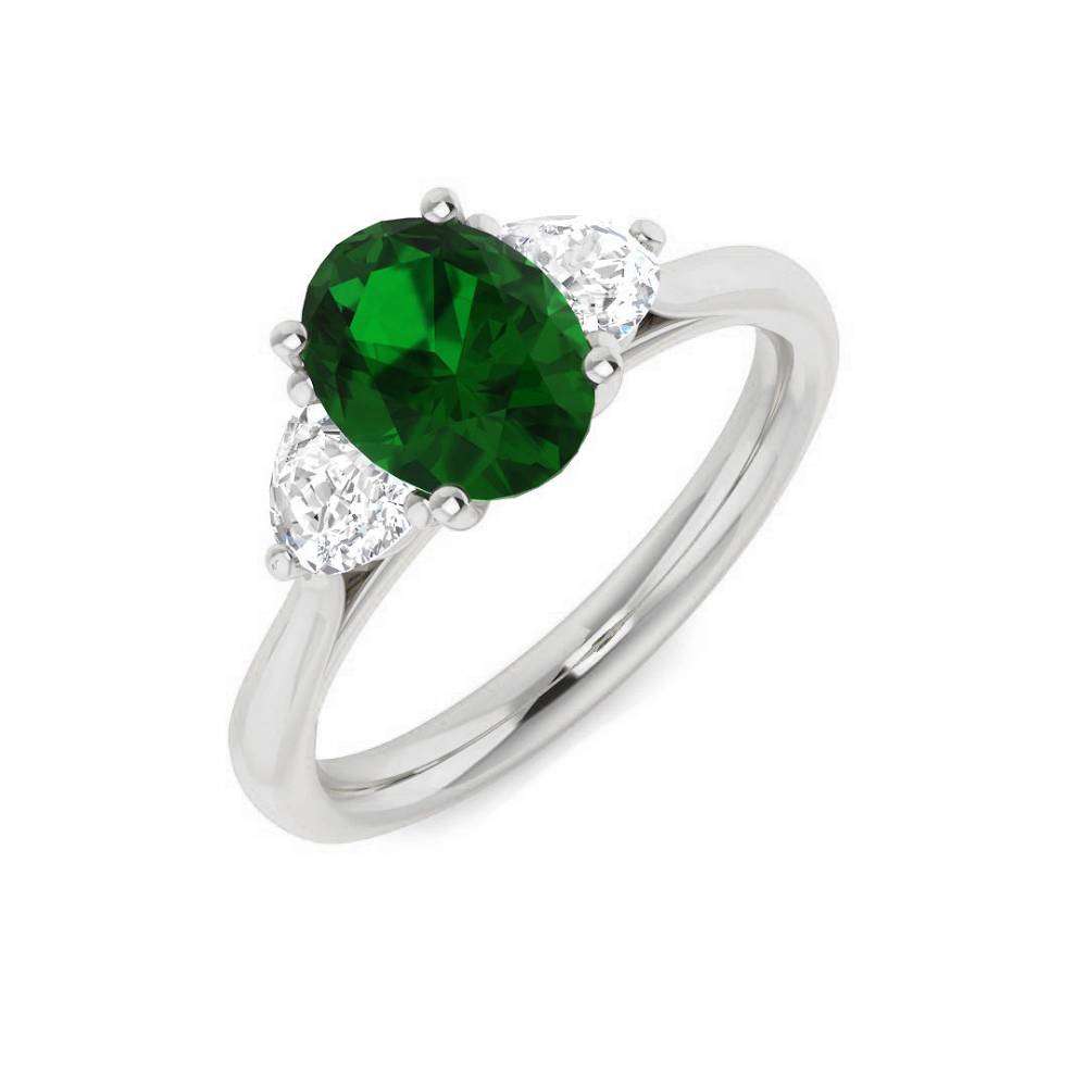 1.95ct EF/VS Trilogy Emerald & Diamond Gemstone Ring W