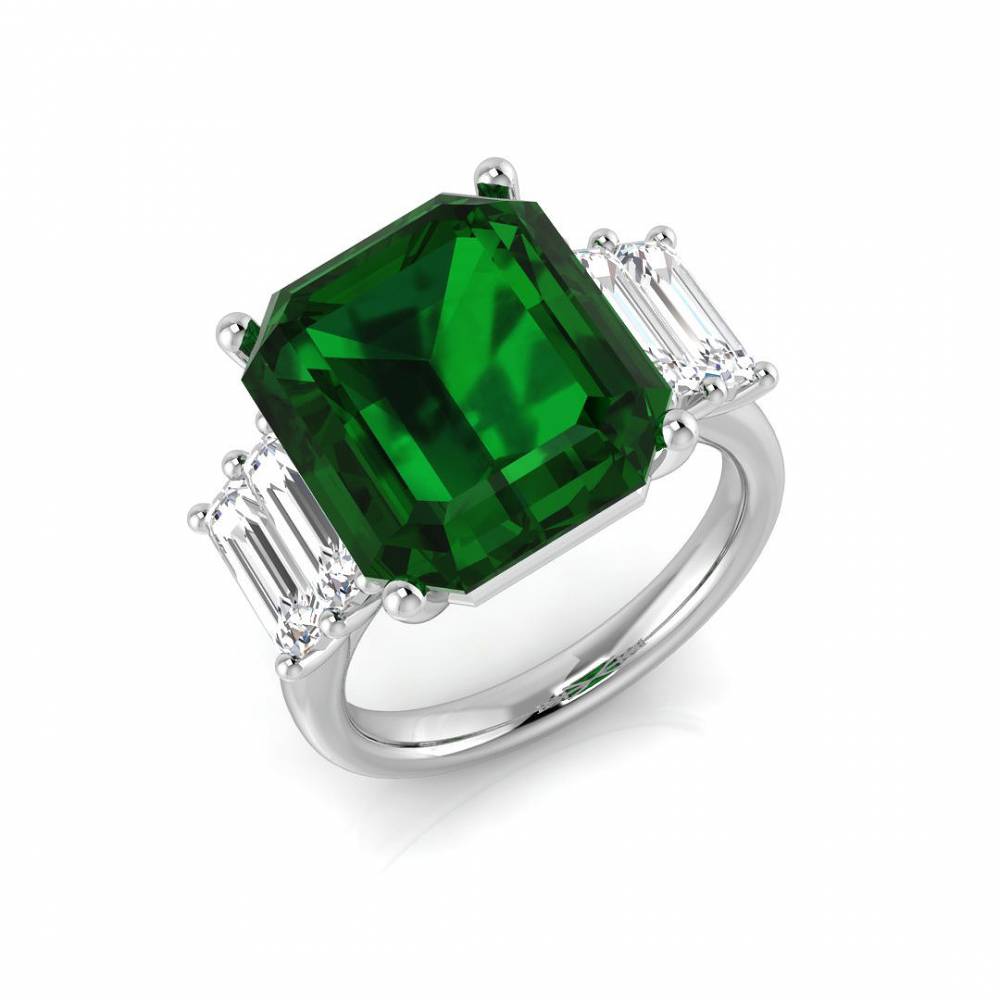 9.00ct EF/VS Trilogy Emerald & Diamond Gemstone Ring W