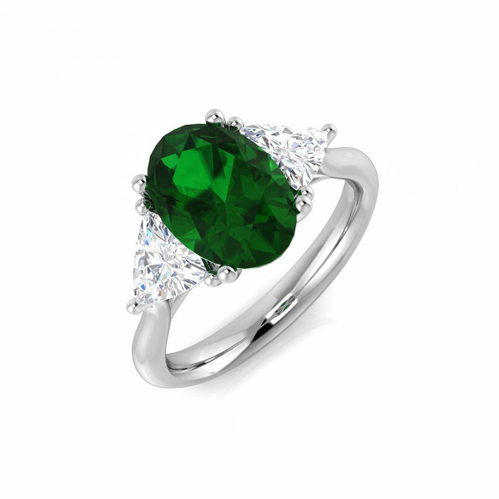 2.80ct EF/VS Trilogy Emerald & Diamond Gemstone Ring W