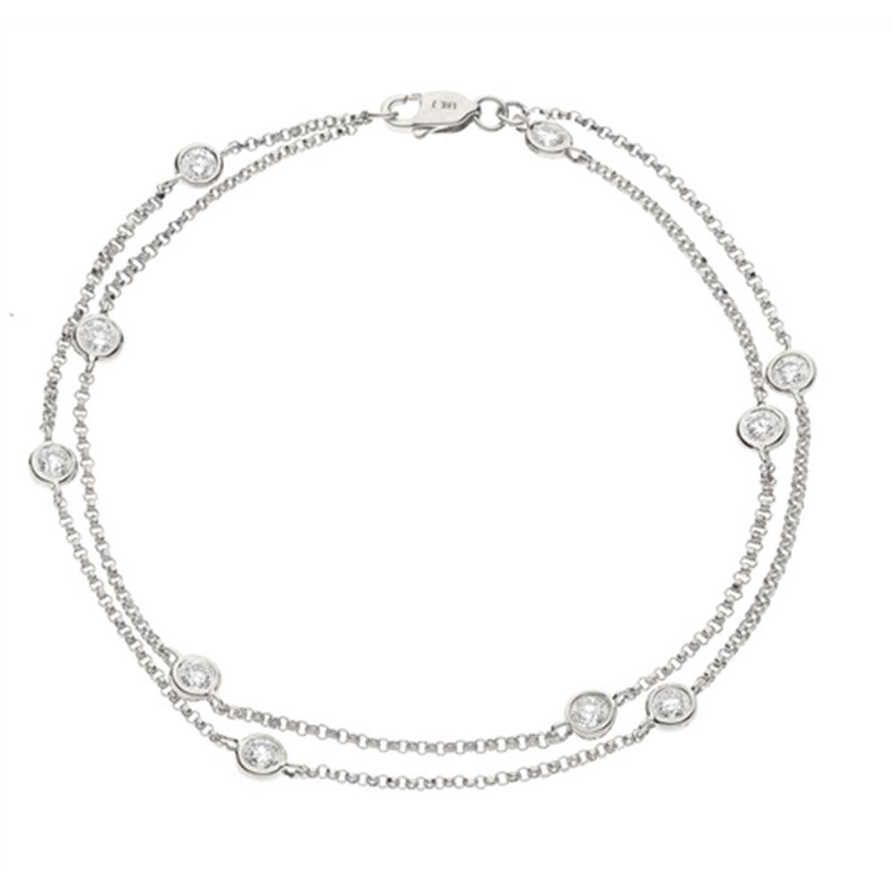 0.15ct Classic Round Diamond Chain Bracelet W