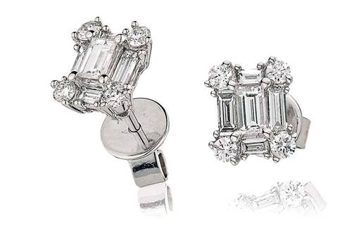 Classic Diamond Cluster Earrings W