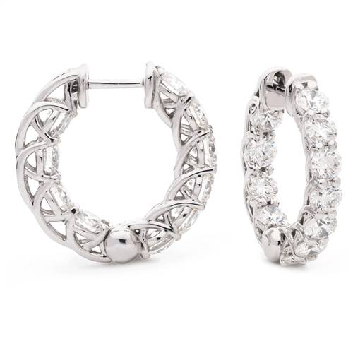2.30ct Modern Round Diamond Hoop Earrings W
