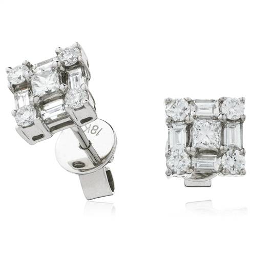 0.80ct Classic Diamond Cluster Earrings W