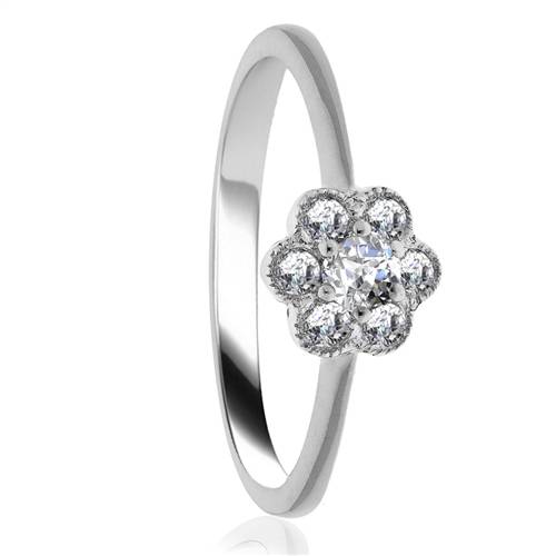 0.30ct Elegant Round Diamond Cluster Ring W