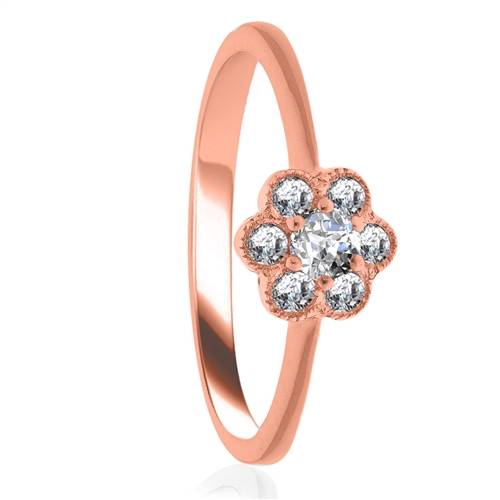 0.50ct Modern Flower Round Diamond Cluster Ring R
