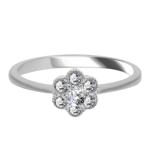 0.50ct Modern Flower Round Diamond Cluster Ring W