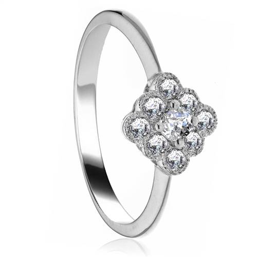 0.40ct Elegant Round Diamond Cluster Ring W