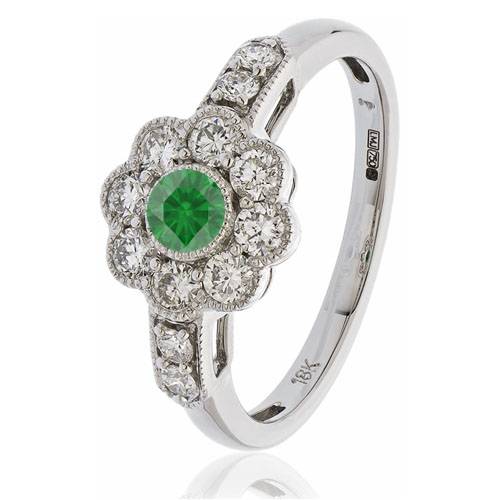Emerald Sapphire & Diamond Ring P