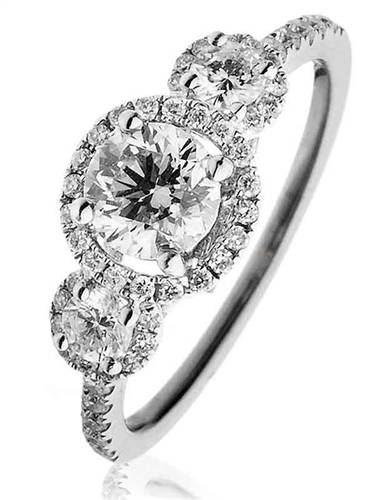 1.40ct Modern Round Diamond Designer Ring P