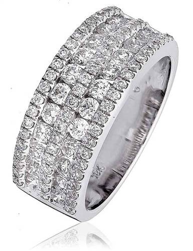 1.10ct Elegant Round Diamond Multi Row Dress Ring P