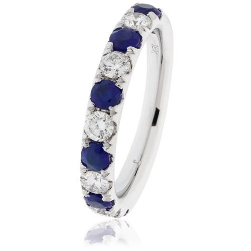 0.50ct Blue Sapphire & Diamond Eternity Ring W