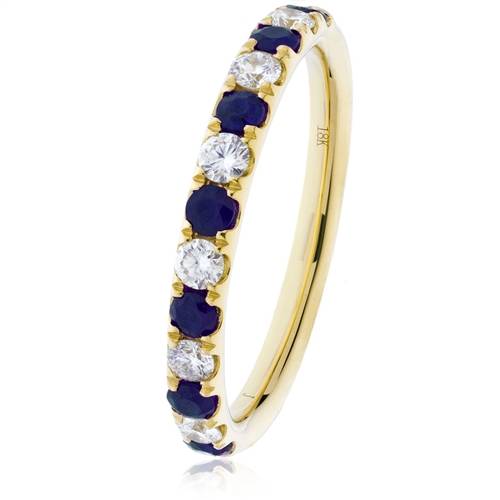0.50ct Blue Sapphire & Diamond Eternity Ring Y