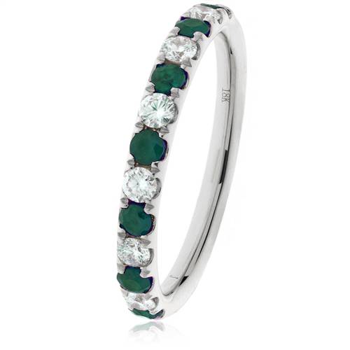 0.40ct Green Emerald And Diamond Eternity Ring W