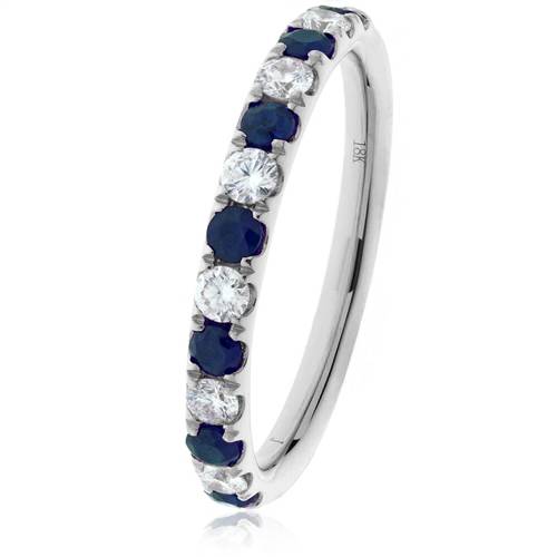 1.25ct Blue Sapphire And Diamond Eternity Ring W