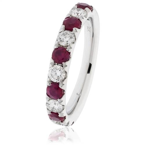 1.30ct Red Ruby And Diamond Eternity Ring W