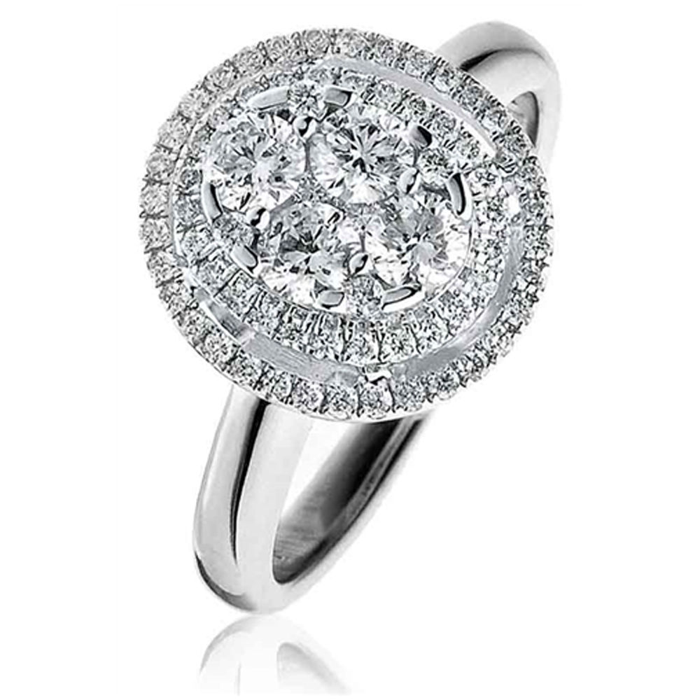 0.80ct Elegant Round Diamond Cluster Ring W