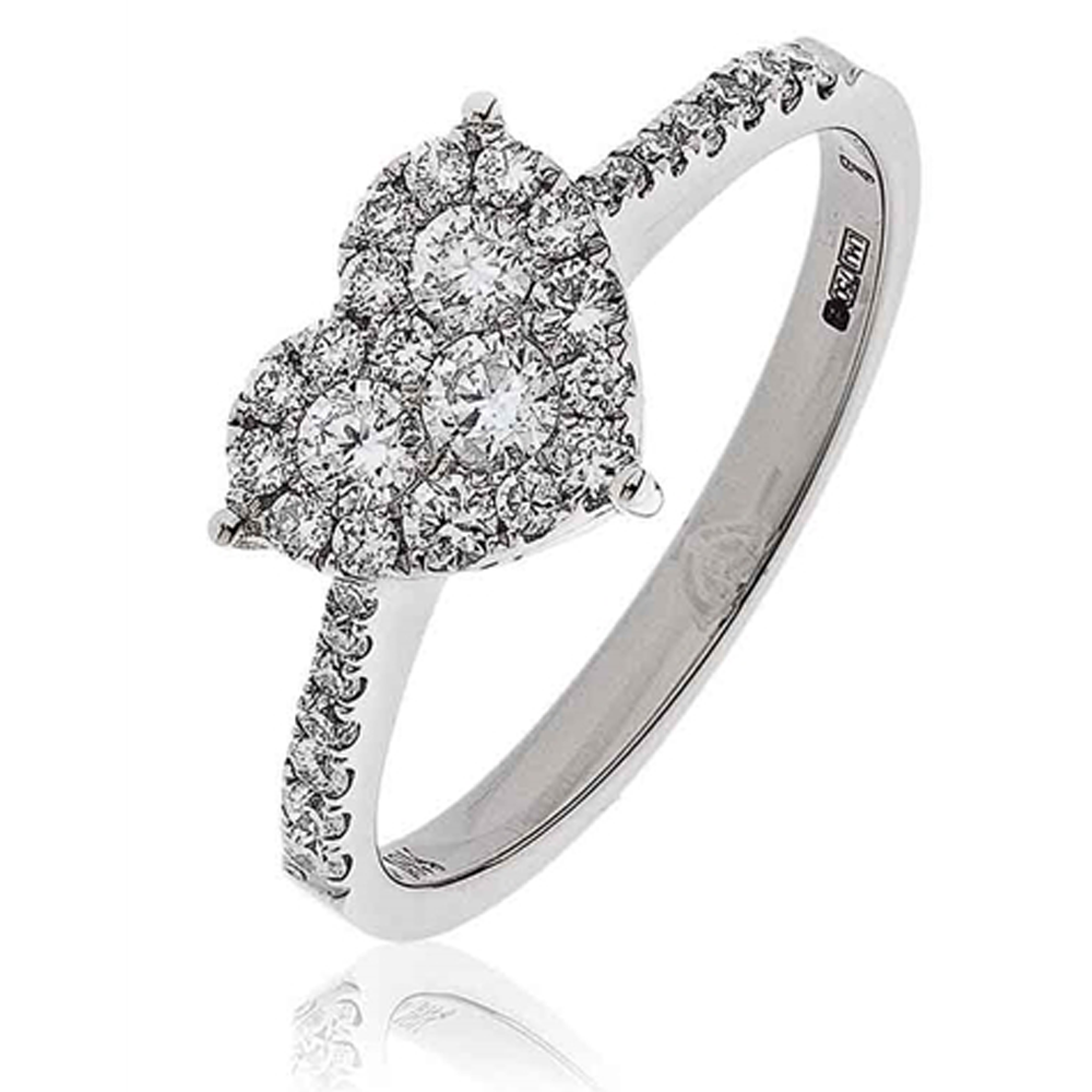 0.50ct Modern Pear Shaped Round Diamond Cluster Ring W