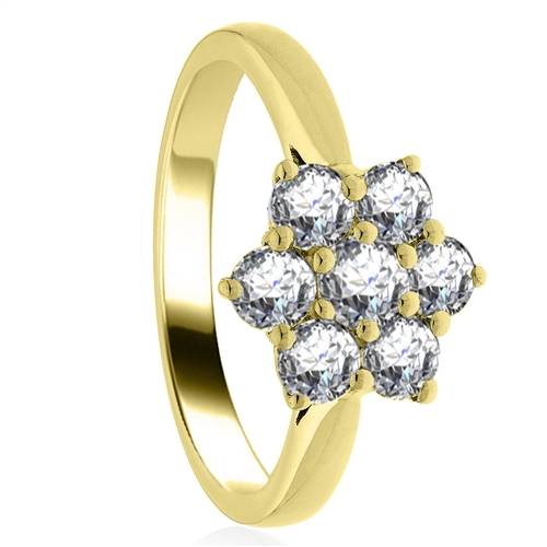 0.75ct Elegant Round Diamond Cluster Ring Y