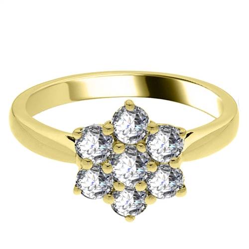 0.75ct Elegant Round Diamond Cluster Ring Y