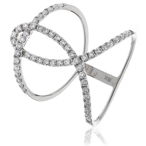 0.55ct Classic Spiral Round Diamond Designer Ring W
