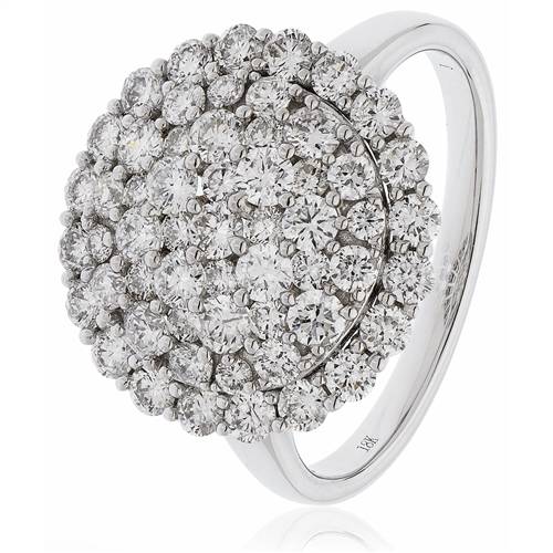 1.75ct Elegant Round Diamond Cluster Ring W