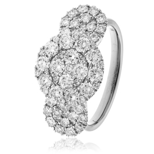 1.80ct Modern Cluster Round Diamond Dress Ring W