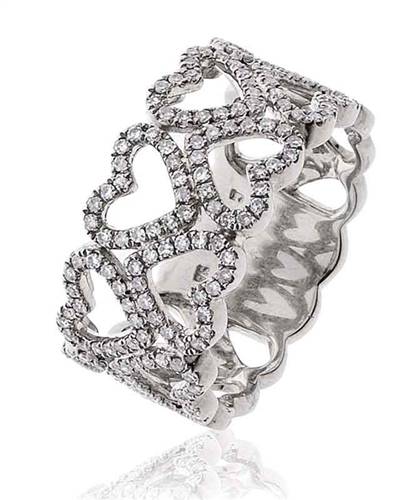 0.60ct Elegant Round Diamond Heart Dress Ring P