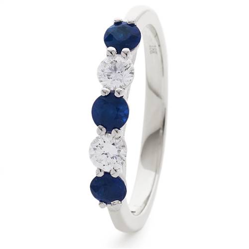 0.40ct Blue Sapphire And Diamond Eternity Ring P