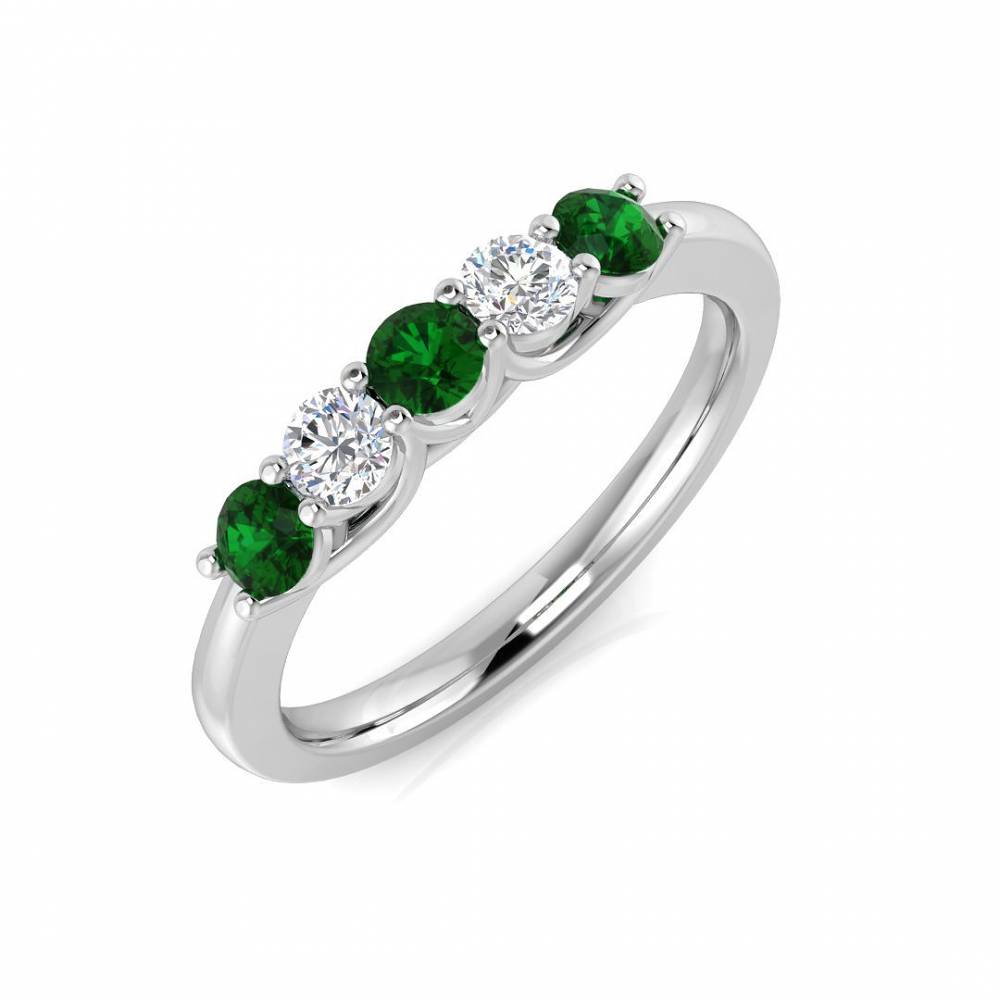 0.50ct Green Emerald And Diamond Eternity Ring W